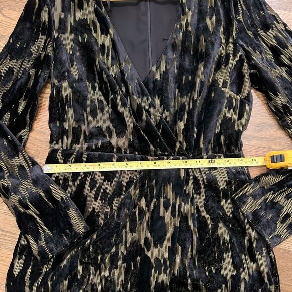 Bardot Ariela Mini Faux Wrap Long Sleeve Cocktail V Neck Dress Size 6 Small - Picture 6 of 9